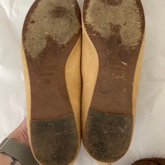 J. Crew| Leather Nude Tie Ballet Flats| Size 6.5| Made in Italy - Picture 6 of 6